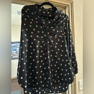 Black and cream polka dot blouse